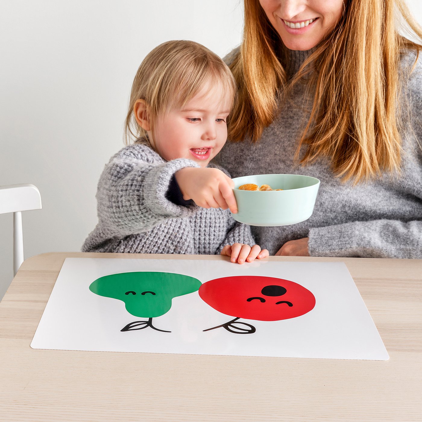 GRÖNFINK グローンフィンク ランチョンマット, レッド/グリーン, 30x40