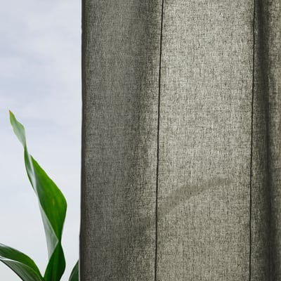 LENDA レンダ カーテン タッセル付き 1組, ライトグレーグリーン/ヘディングテープ付き, 140x250 cm