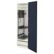 METOD kitchen cabinet, blue with metal racks, adjustable shelves, two doors, soft-closing drawers.