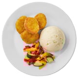  Plant-based pieces, mashed potatoes/vegetables