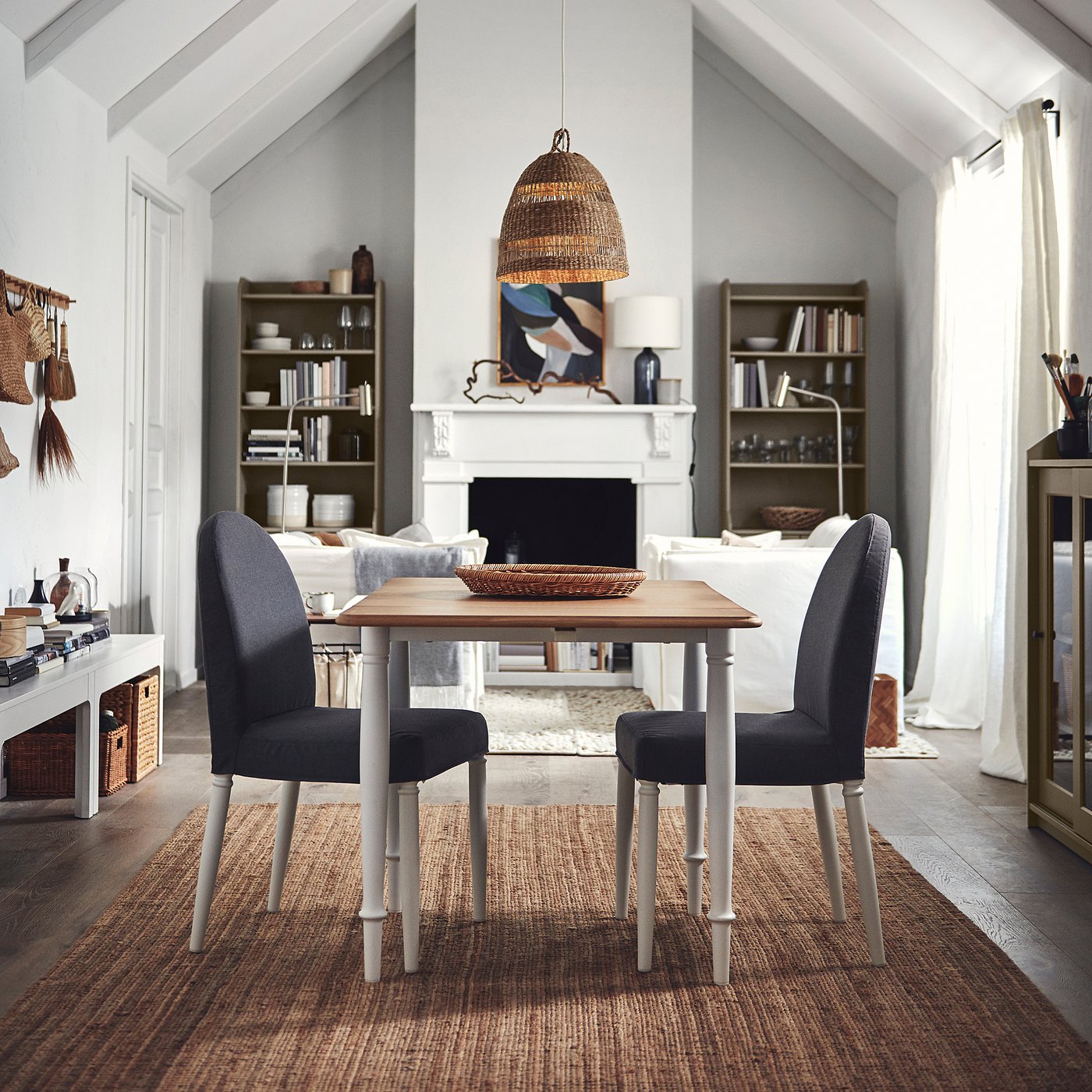 DANDERYD ダンデリード ドロップリーフテーブル, オーク材突き板