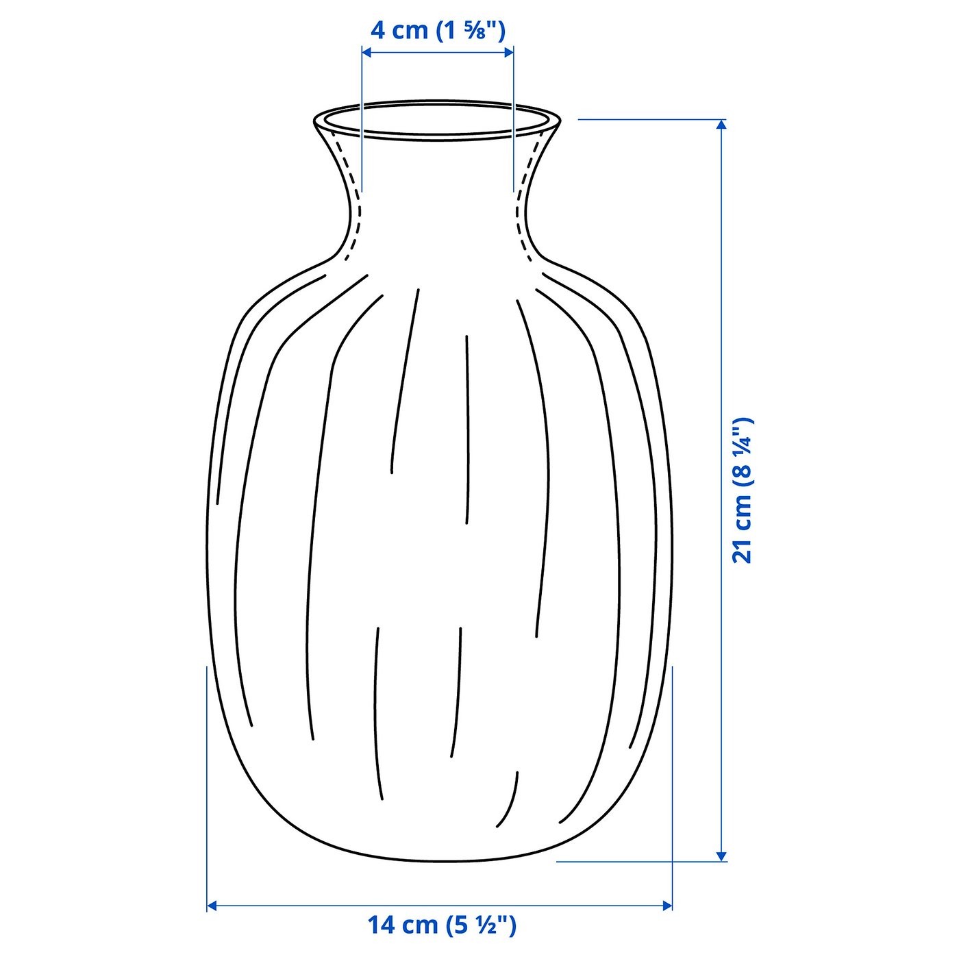 TONSÄTTA トンセッタ 花瓶, ブルー, 21 cm - IKEA