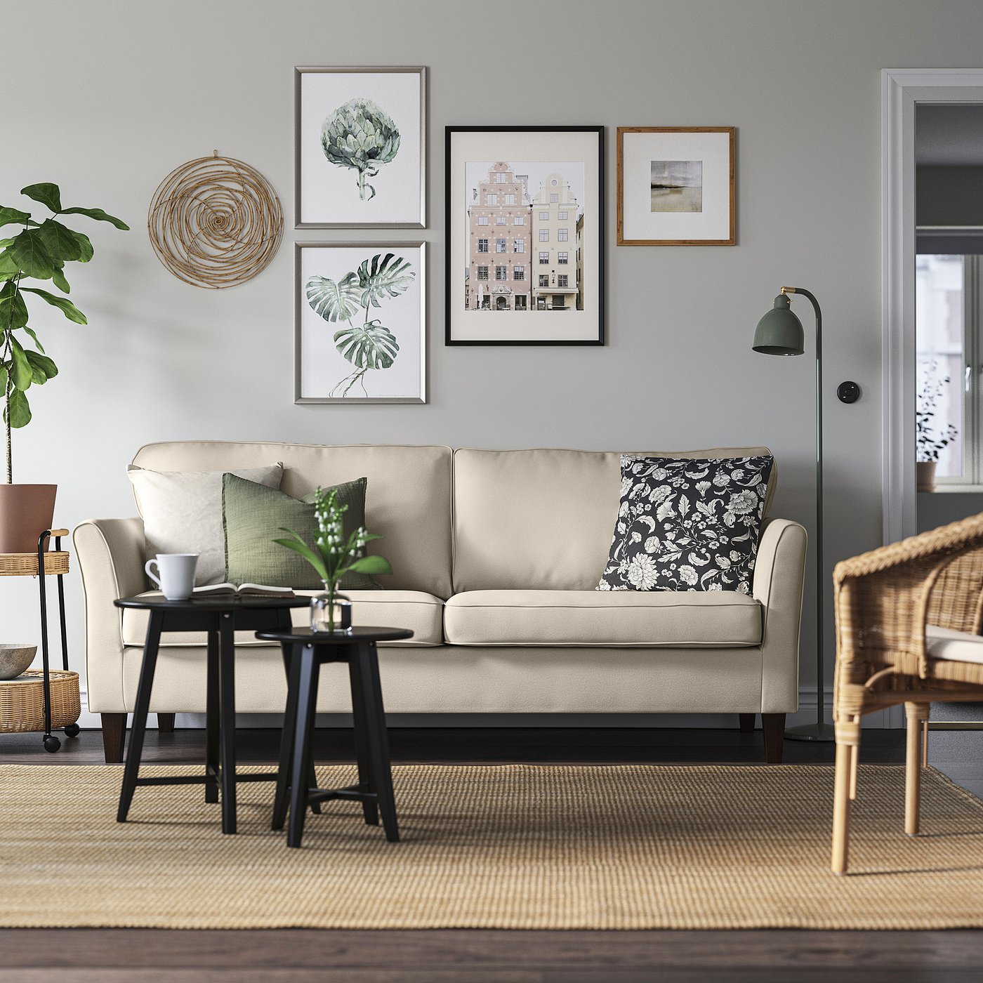 EKHOLMA エークホルマ 3人掛けソファ, ハーケボ ベージュ - IKEA