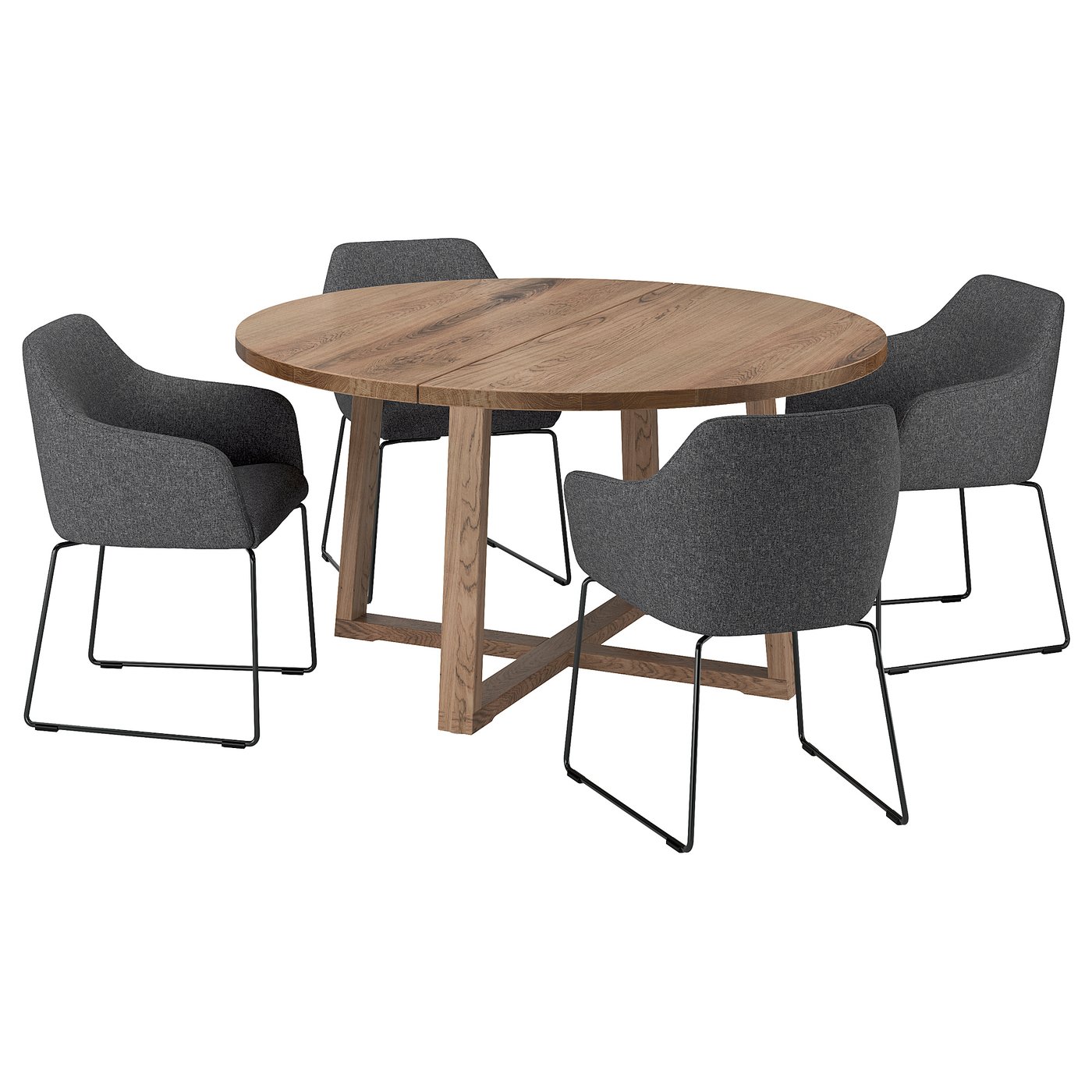 IKEA ベンチ 114x35cm MORBYLANGA モールビロンガ MÖRBYLÅNGA モールビロンガ ベンチ, オーク材突き板/ブラウン