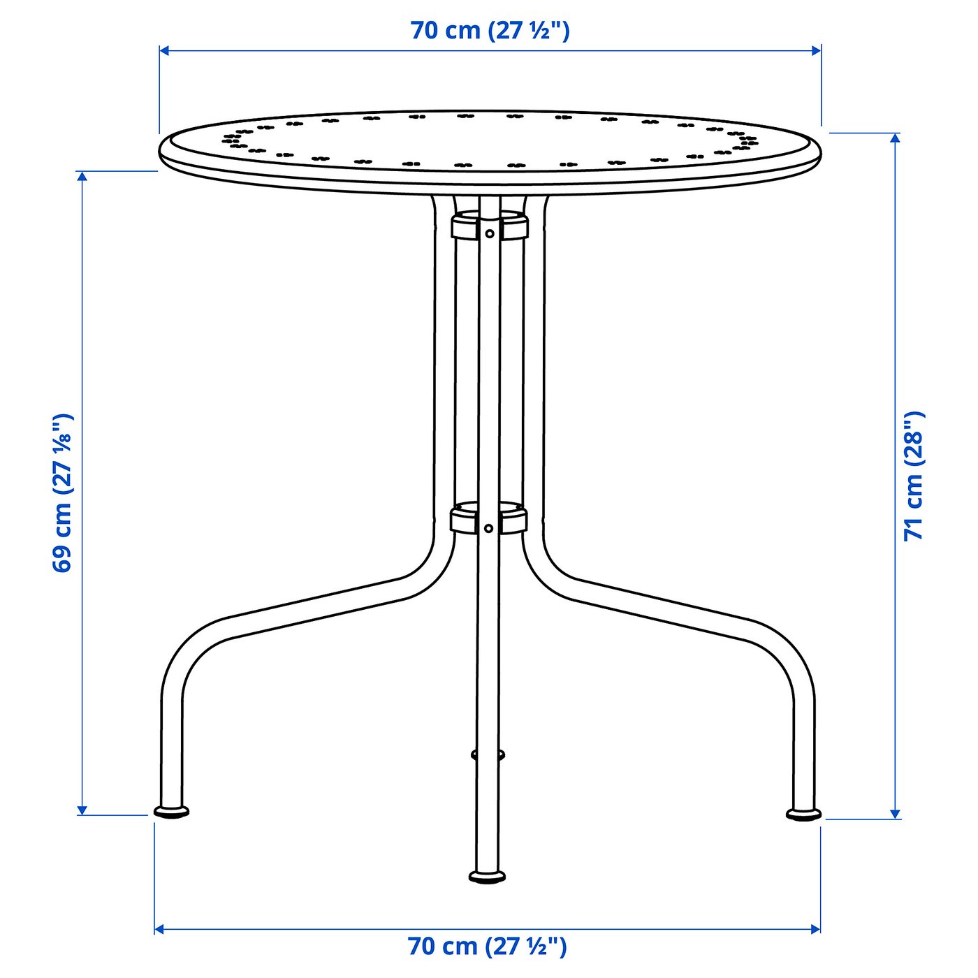 LÄCKÖ レッコ テーブル 屋外用, グレー, 70 cm - IKEA