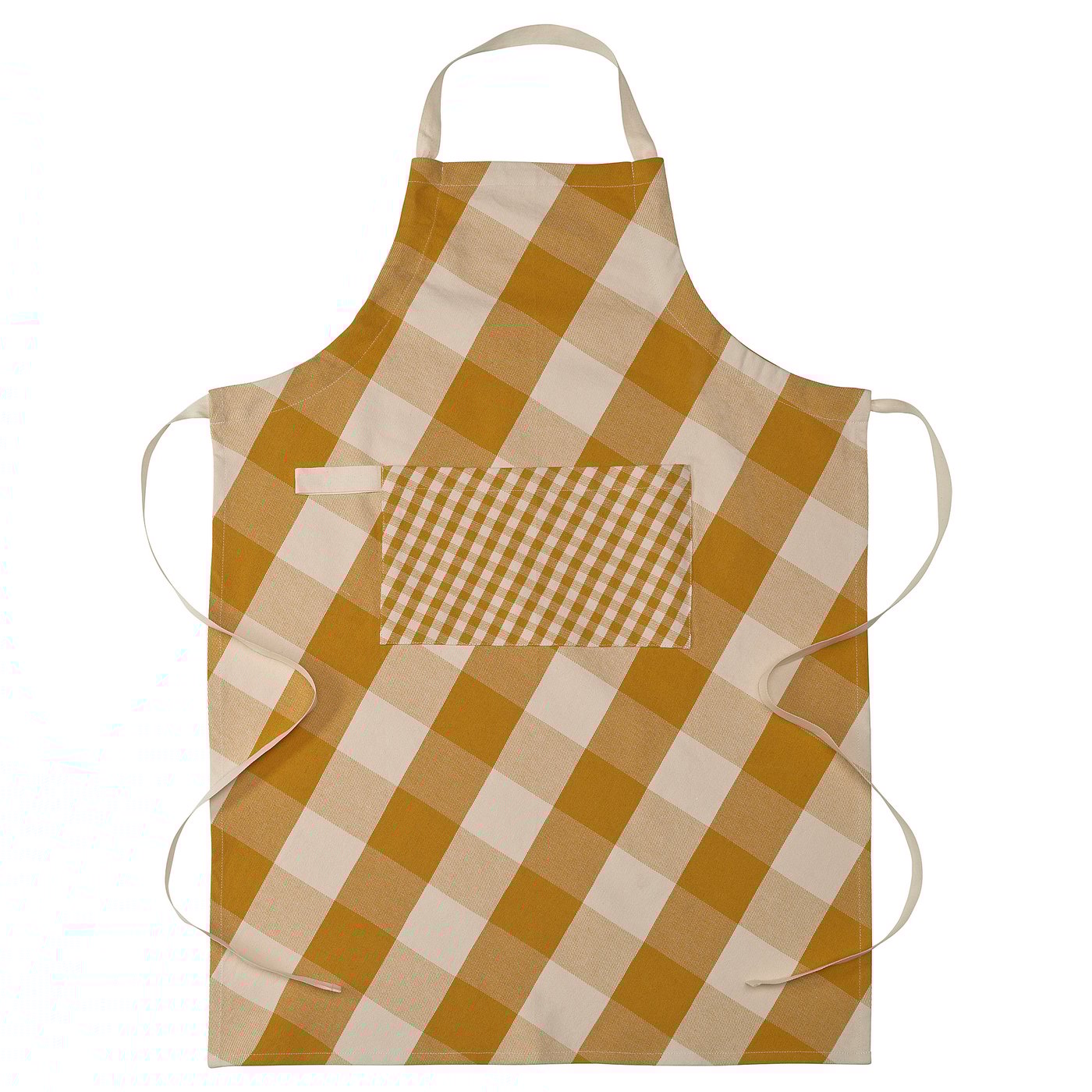 KÖSSEBÄR ショッセベール エプロン, イエロー/ホワイト, 70x92 cm - IKEA