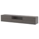 Gray EKET wall-mounted storage with drawers and open shelf.