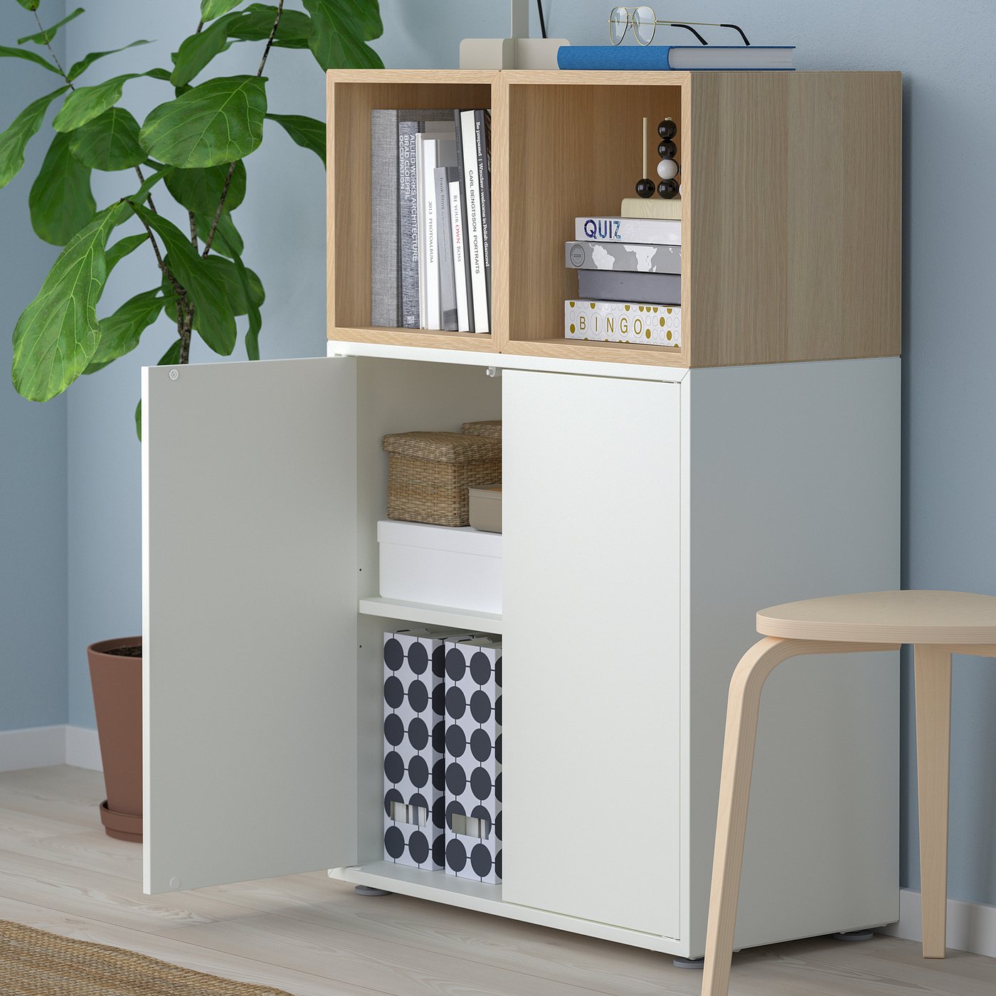 【完成品】IKEA エーケト キャビネットコンビネーション 脚付き EKET エーケト キャビネットコンビネーション 脚付き, ホワイト