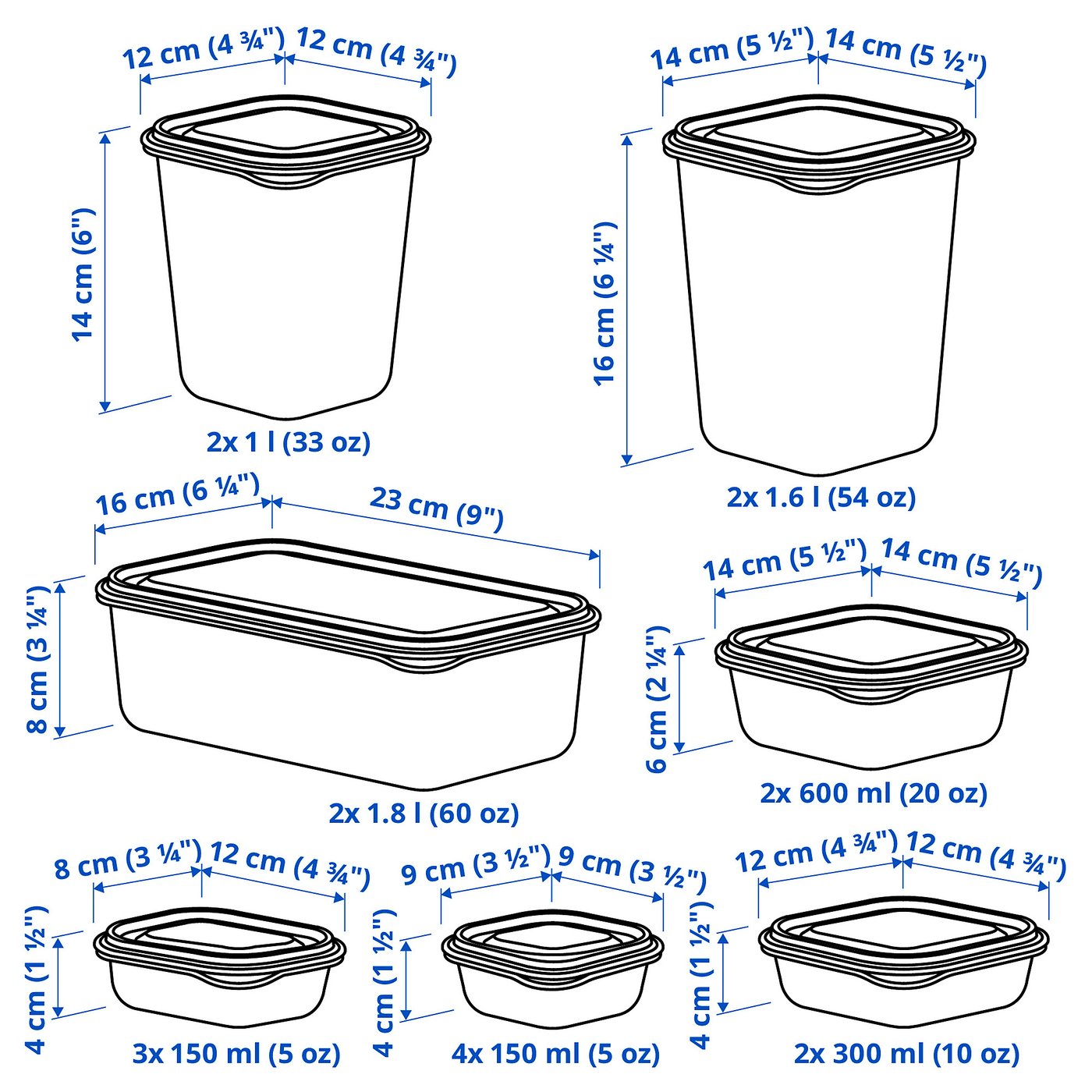 PRUTA プルータ 保存容器 ふた付き 17個セット, グリーン - IKEA