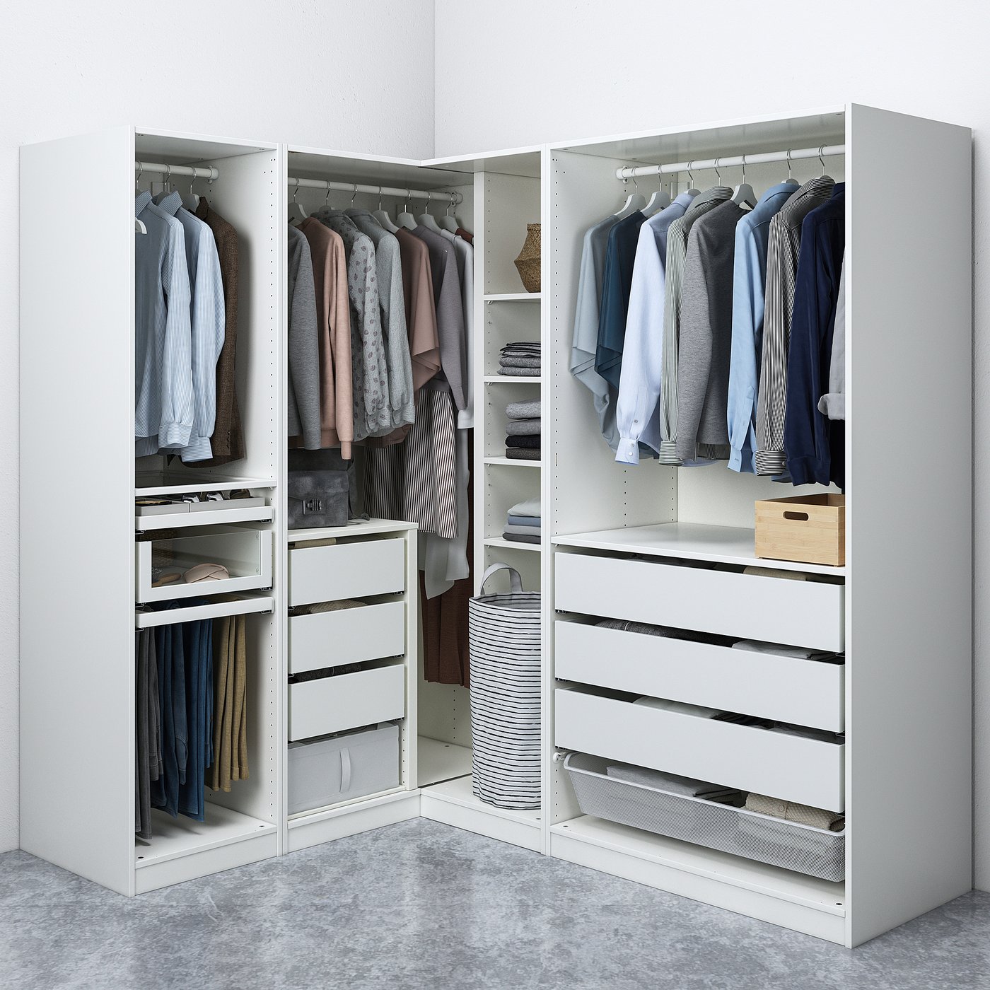 【送料込み】IKEA パックス　ワードローブ　PAX 洋服ダンス　クローゼット PAX パックス ワードローブ, ホワイト, 175x58x201 cm - IKEA
