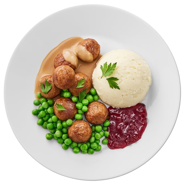  Proteinbällchen, Kartoffelpüree Erbsen/Sahnesoße und Preiselbeeren 8 Stück