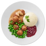  Proteinbällchen, Kartoffelpüree Erbsen/Sahnesoße und Preiselbeeren 8 Stück