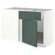 METOD / MAXIMERA Corner base cab w drawer and shelf, white/Aspudden dark grey-green, 128x68 cm