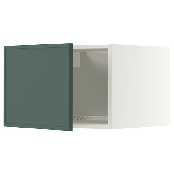 METOD Top cabinet for fridge/freezer, white/Aspudden dark grey-green, 60x40 cm