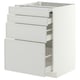 METOD / MAXIMERA Bc w pull-out work surface/3drw, white/Aspudden light grey, 60x60 cm