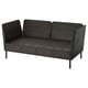 VITTSKÄR 2-seat modular sofa, armrests outdoor/plastic rattan dark grey