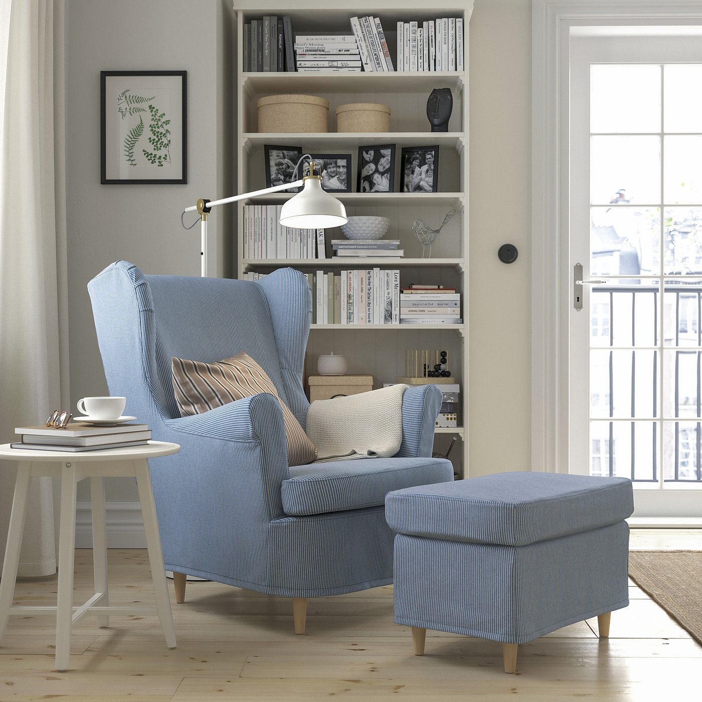 【リラこ】IKEA ストランドモン パーソナルチェア ダークブルー STRANDMON ストランドモン パーソナルチェア＆オットマン