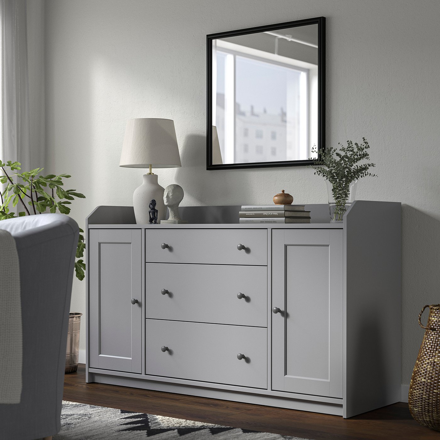 IKEA ミラー NYPONBUSKE ニーポンブスケ ミラー, ブラック, 40x135 cm - IKEA