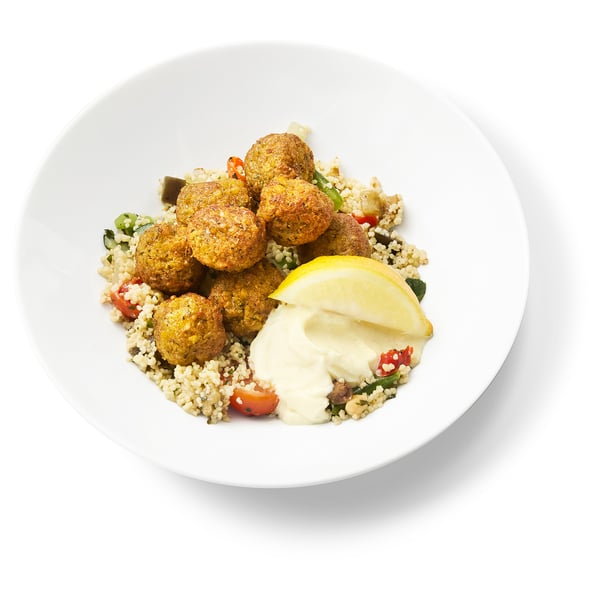 Falafel, couscous vegetables/aioli 8 piece