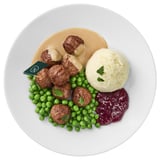  Proteinbällchen, Kartoffelpüree Erbsen/Sahnesoße und Preiselbeeren 8 Stück