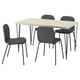 SKÅLSTA Table and 4 chairs, light grey-beige hairpin black-grey/Knäbäck dark grey tubular metal/black-grey, 140x80 cm