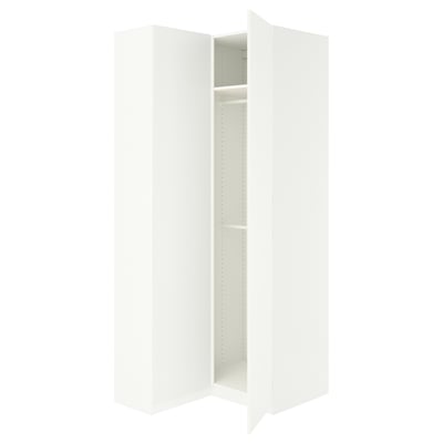 PAX / FORSAND دولاب ملابس زاوية, أبيض/أبيض, ‎111/88x236 سم‏