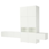 BESTÅ تشكيلة تخزين أجهزة الميديا, أبيض/Lappviken أبيض, ‎360x42x231 سم‏