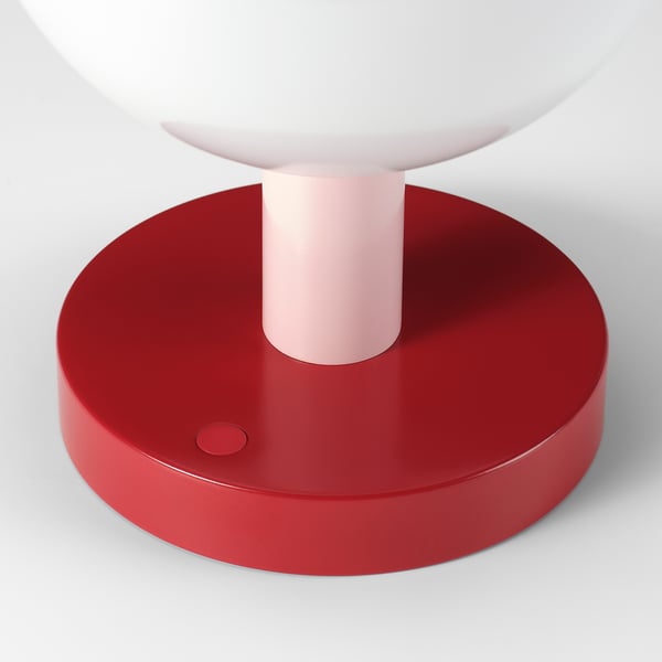 SOLVINDEN ソルヴィンデン LEDデコレーション照明, 電池式 球形/レッド ライトピンク, 26 cm