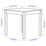 ÅLHULT オールフルト / ODGER オドゲル テーブル＆チェア2脚, ブラック/ブラウン/レッド, 80x74 cm