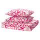 HÄRLIR pink bedding set, floral print, smooth cotton/lyocell blend.