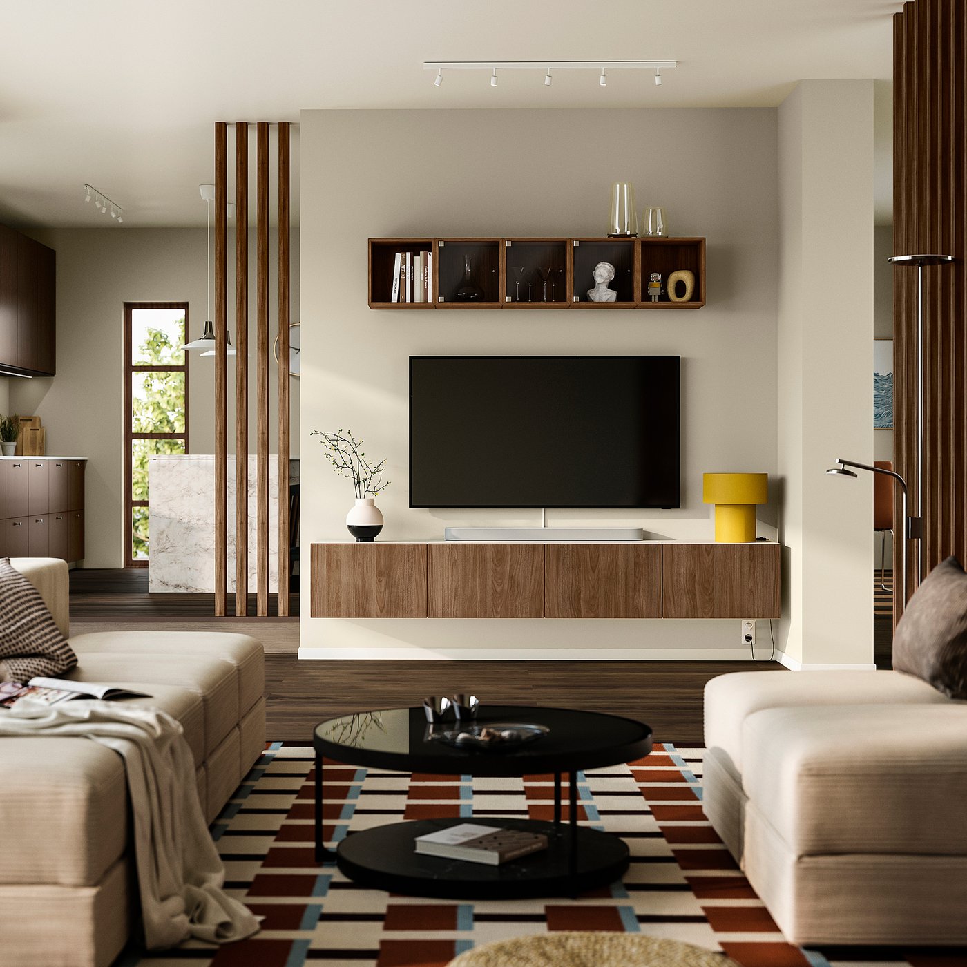 BESTÅ ベストー テレビ台 扉付き, ホワイト/ラップヴィーケン