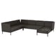 VITTSKÄR 5-seat modular corner sofa, outdoor/plastic rattan dark grey