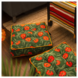AROMATISK Floor cushion, floral pattern, 45x45x10 cm