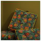 AROMATISK Floor cushion, floral pattern, 45x45x10 cm