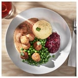  Chicken meatballs, mashed potatoes green peas/cream sauce and lingonberry jam 8-piece