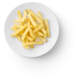 A plate of crispy, golden french fries.