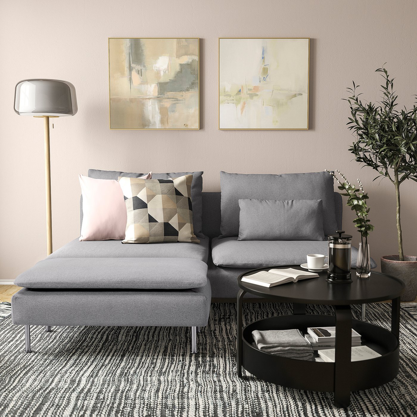 IKEA SÖDERHAMN ソーデルハムン　3人掛けソファ送料込直接引取OK SÖDERHAMN ソーデルハムン 3人掛けソファセクション