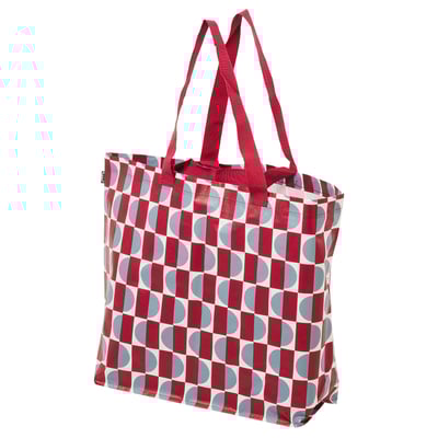 GÖRSNYGG ヨールスニグ キャリーバッグ, レッド ブルー/模様入り, 45x18x45 cm/36 l