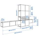 BESTÅ تشكيلة تخزين أجهزة الميديا, أبيض/Lappviken أبيض, ‎360x42x231 سم‏