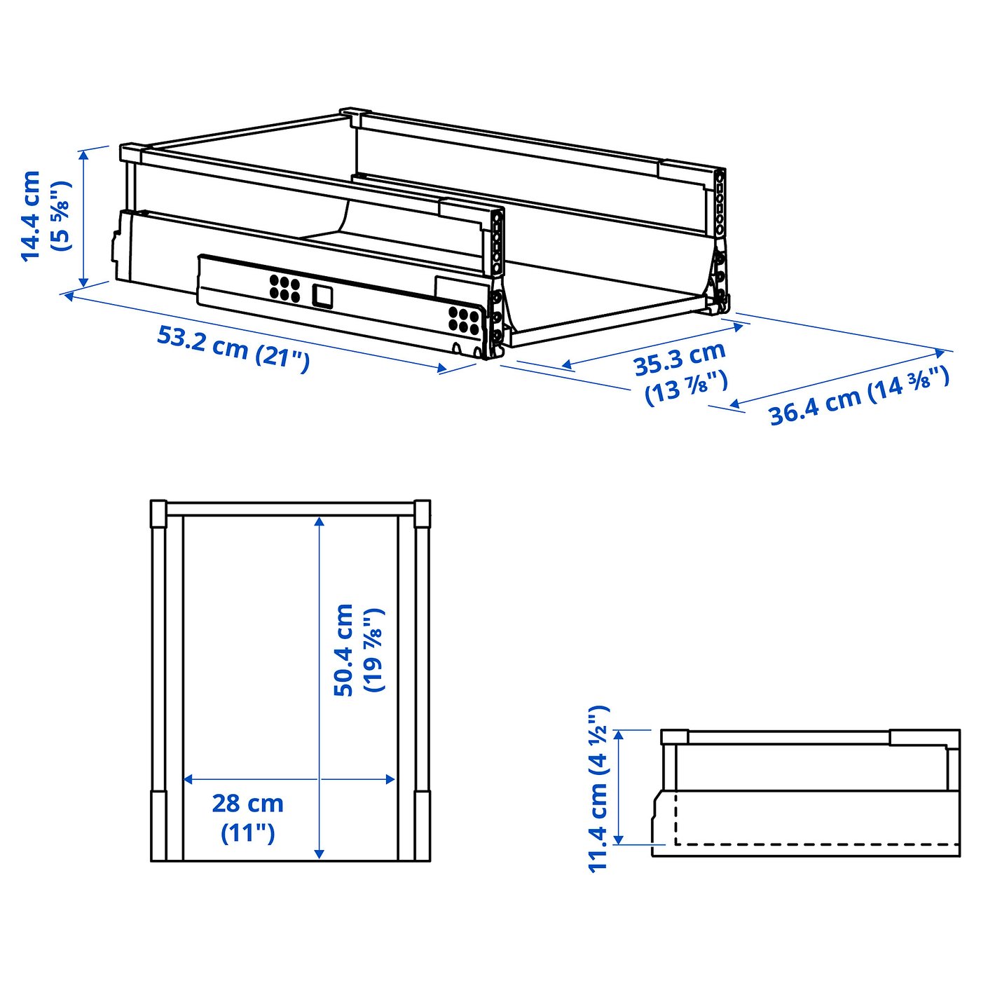 MAXIMERA マキシメーラ 引き出し 中, ホワイト, 40x60 cm - IKEA