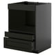 METOD / KNIVSHULT Base cabinet f built-in appliances, black-grey/Lerhyttan black stained, 60x60 cm