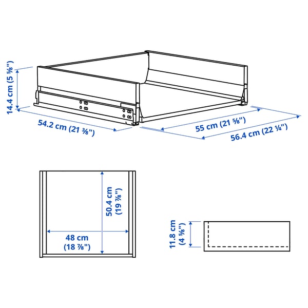 KNIVSHULT Drawer, medium, dark grey, 60x60 cm