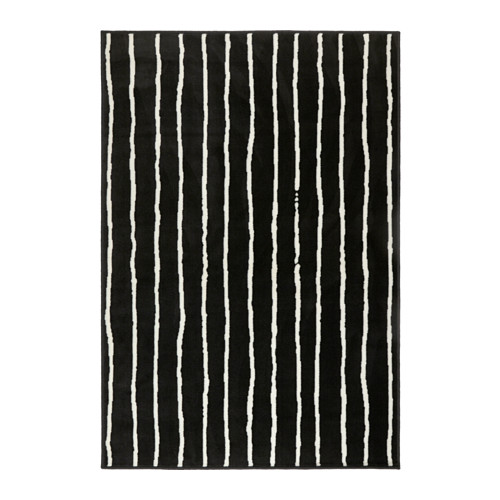 GÖRLÖSE vaip, madal, must/valge, 133x195 cm