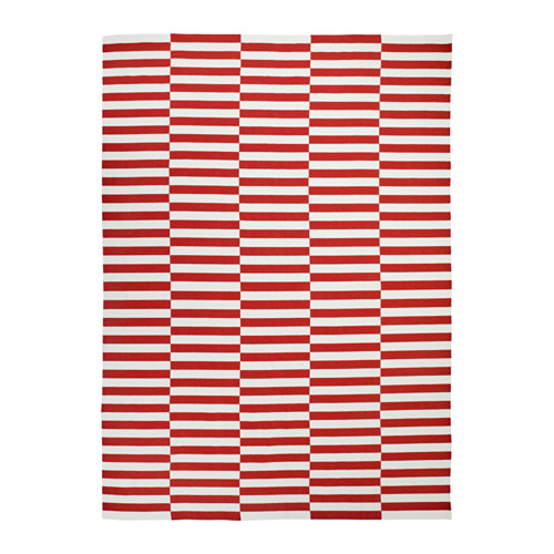 STOCKHOLM 2017 vaip, kootud, käsitöö/triibud punane, 250x350 cm