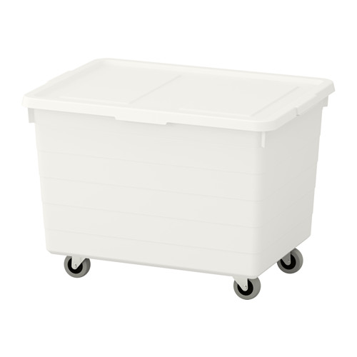 SOCKERBIT kaanega kast, valge, 38x51x30 cm