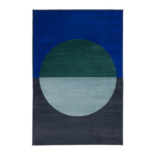 VINDERUP vaip, madal, erinevad sinised toonid, 133x195 cm