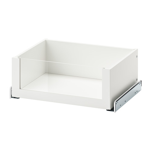 KOMPLEMENT klaasist esipaneeliga sahtel 42.8x34.1x16 cm valge