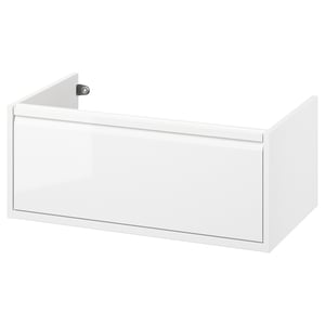 ÄNGSJÖN Шафка під умивальник з шухлядою - глянець білий 80x48x33 см