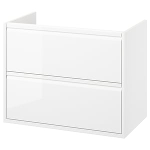 ÄNGSJÖN Шафка під умивальник із шухлядами - глянець білий 80x48x63 см