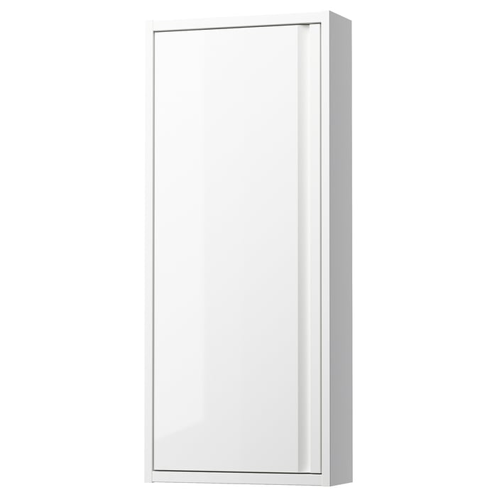 ÄNGSJÖN Навісна шафка з дверцятами, глянець білий, 40x15x95 см